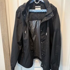 Goodiefellow &Co Black Hooded Water resistant men’s windbreaker. Size XXL.